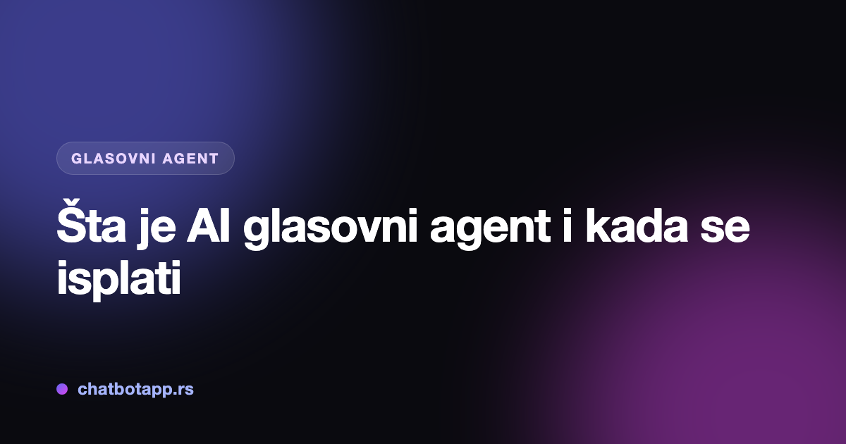 Šta je AI glasovni agent i kada se isplati